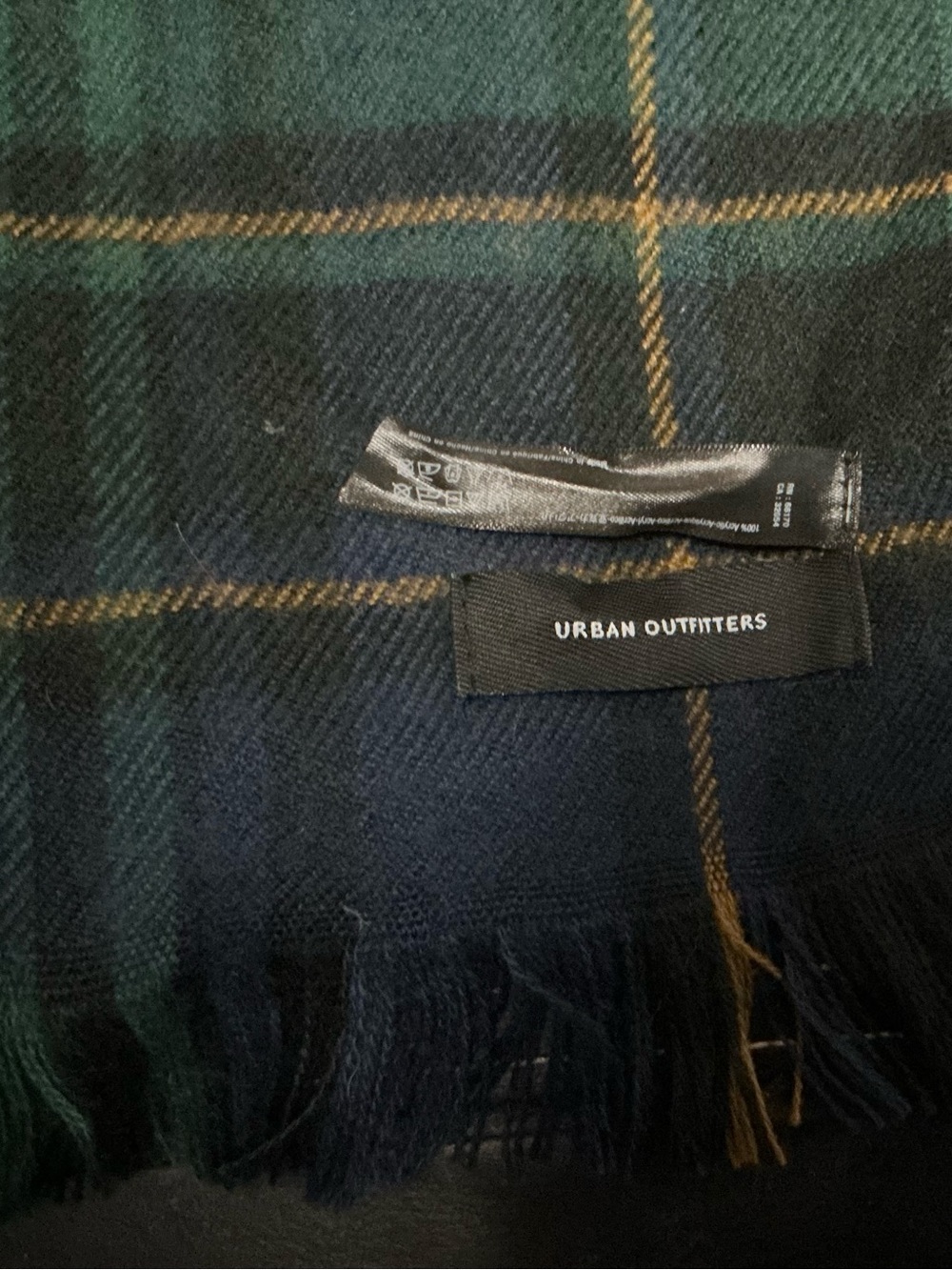 Urban Outfitters Green & Navy Plaid scarf